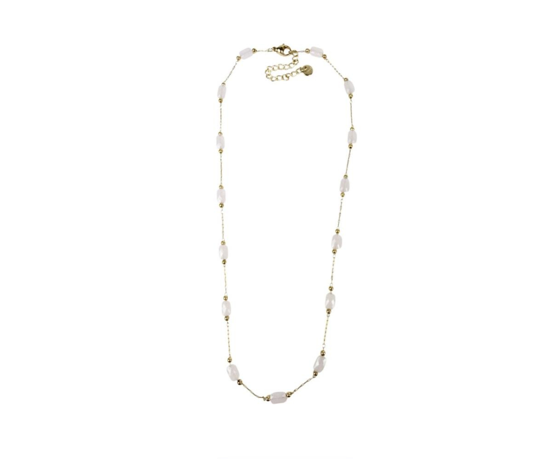 COLLAR ACERO PIEDRA COLORES