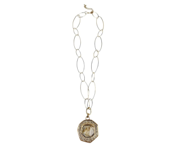 COLLAR ESLABON GRANDE CON PIEDRA