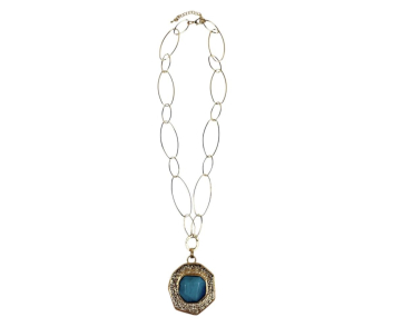 COLLAR ESLABON GRANDE CON PIEDRA