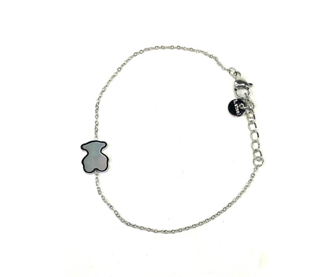 PULSERA ACERO OSO NACARADO