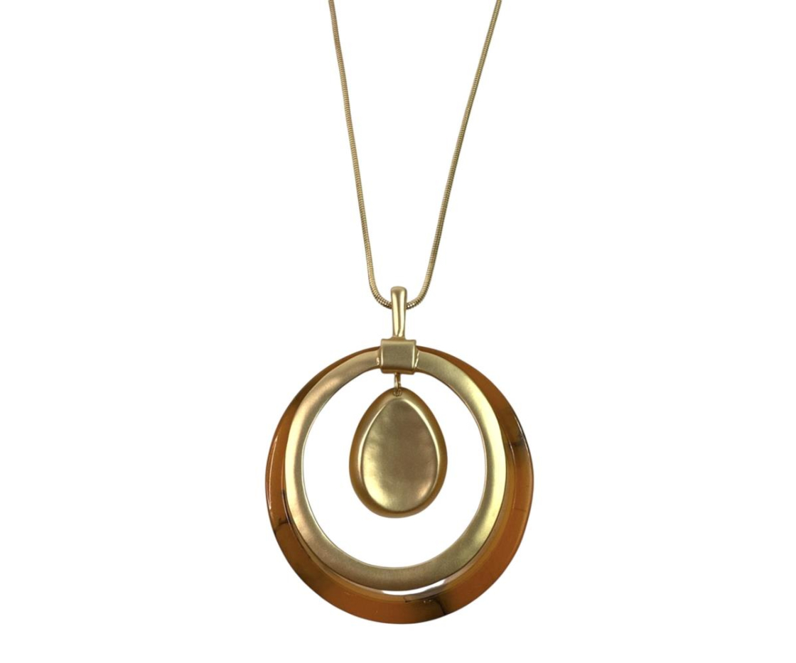 COLLAR LARGO CIRCULO NACAR