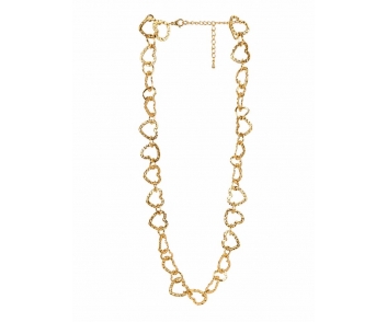 COLLAR LARGO CORAZONES DORADOS