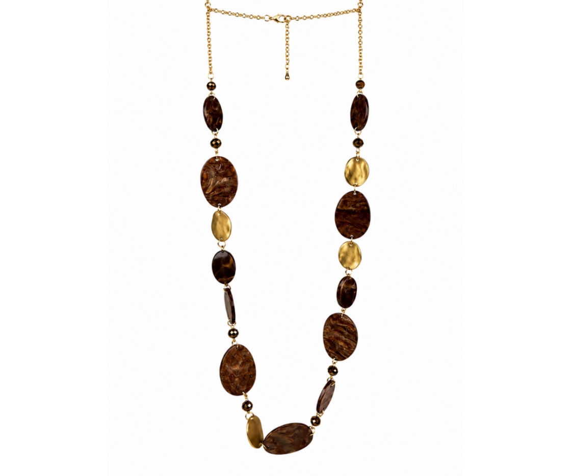 COLLAR LARGO MARRON