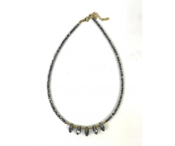 COLLAR ACERO Y CRISTAL
