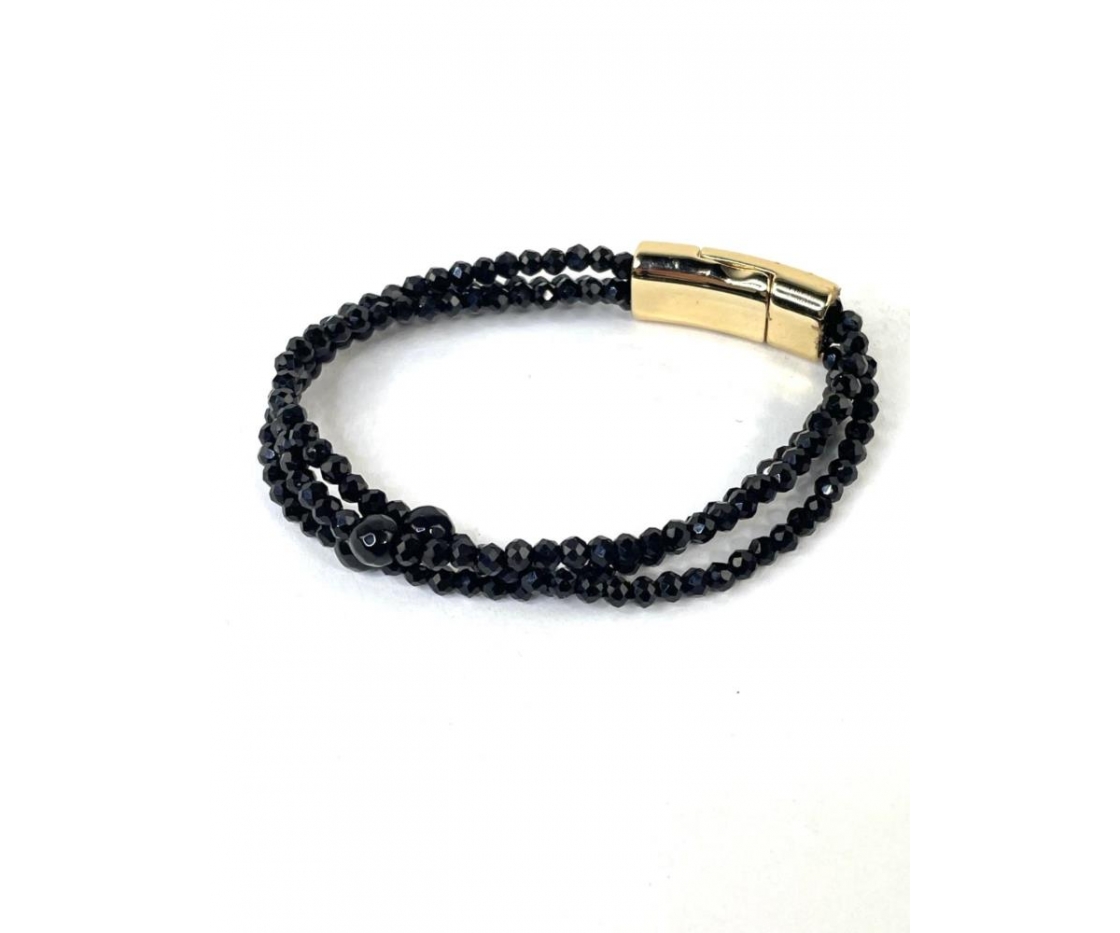 PULSERA CRISTAL Y ACERO MULTIHILOS