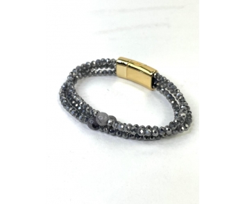PULSERA CRISTAL Y ACERO MULTIHILOS