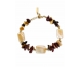 PULSERA ACERO PIEDRAS MARRONES