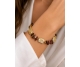 PULSERA ACERO PIEDRAS MARRONES