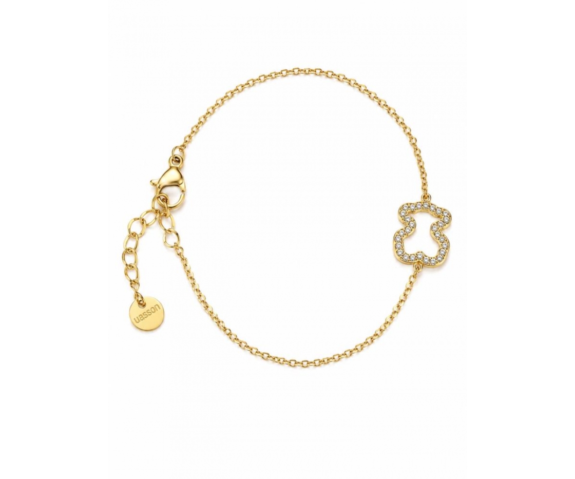 PULSERA ACERO OSO STRASS