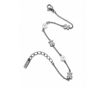 PULSERA ACERO OSO PERLA