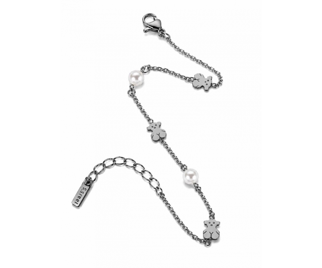 PULSERA ACERO OSO PERLA