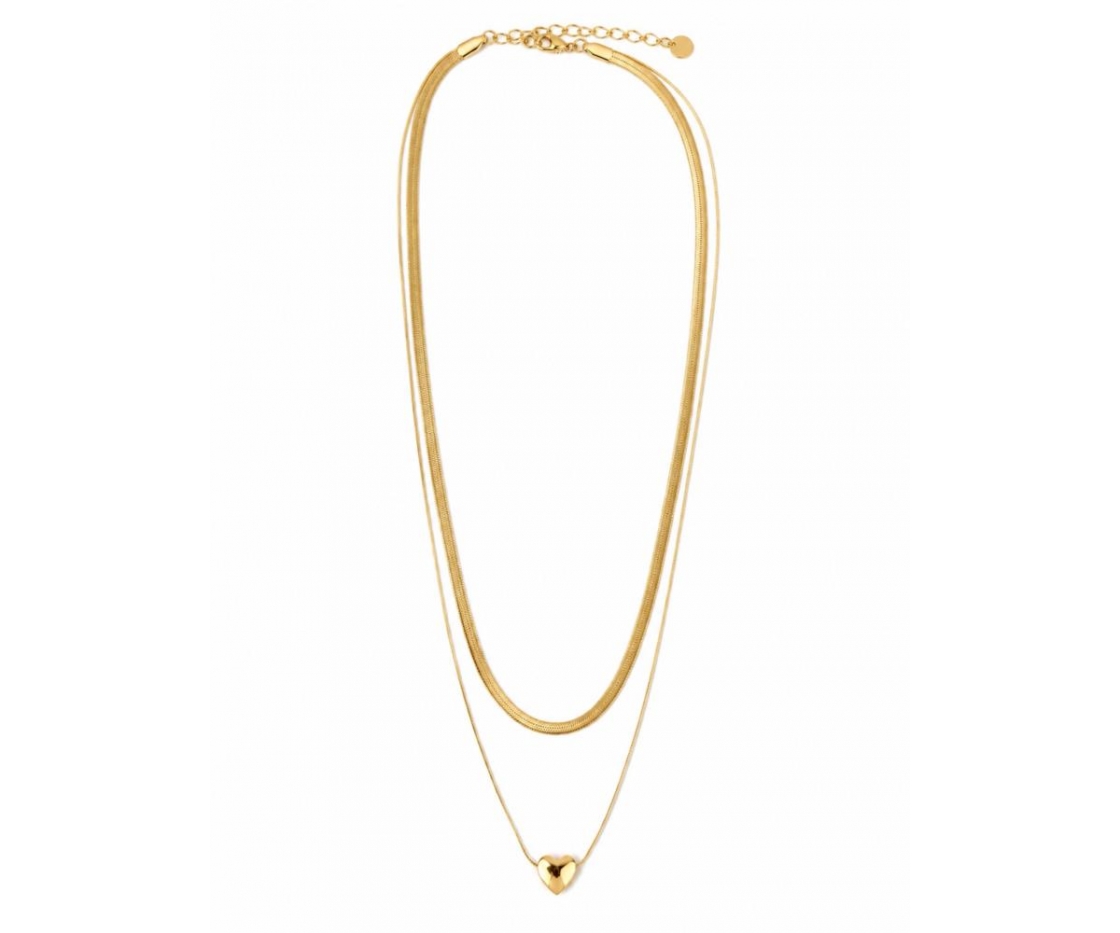 COLLAR ACERO DOBLE CORAZON
