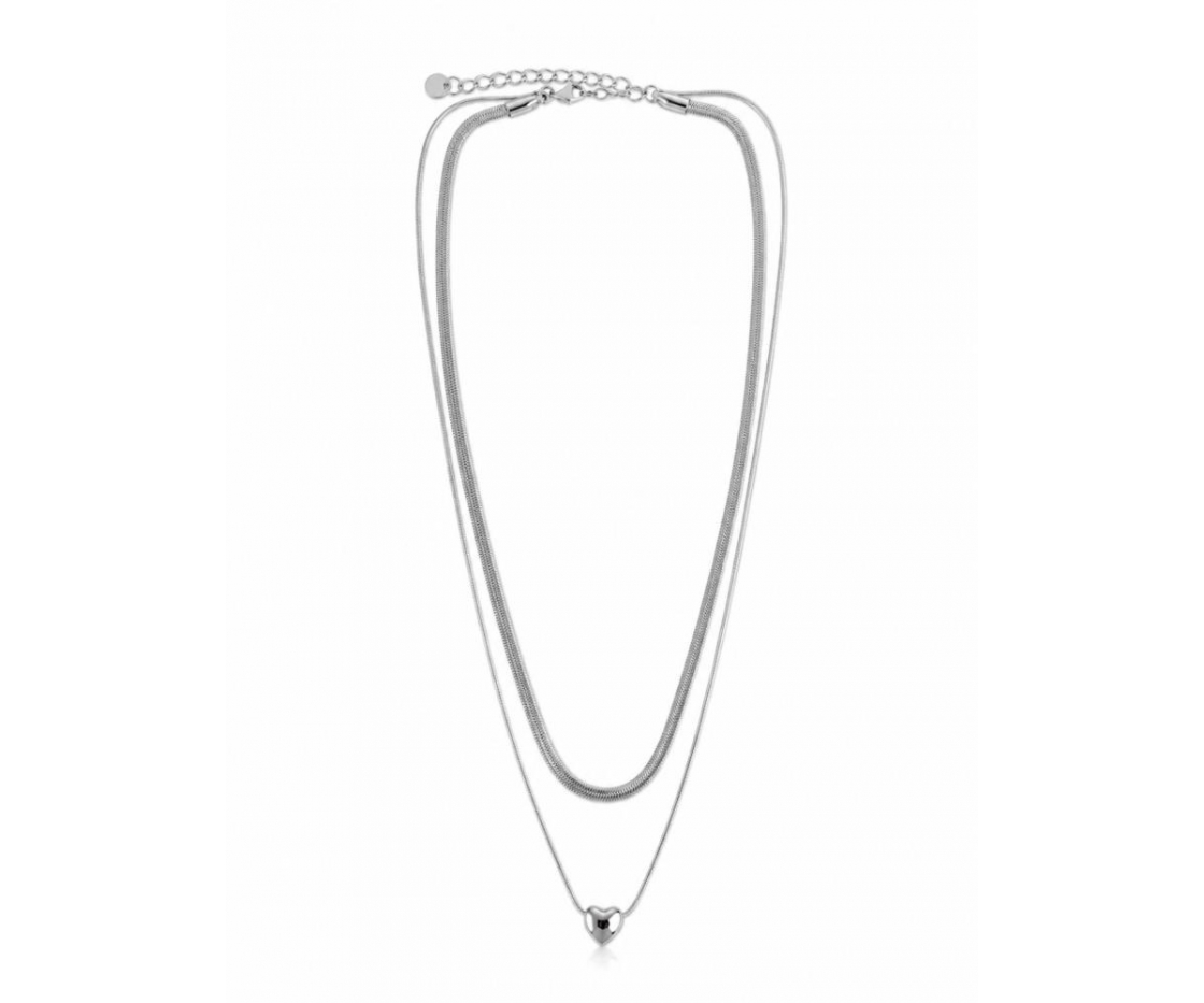 COLLAR ACERO DOBLE CORAZON