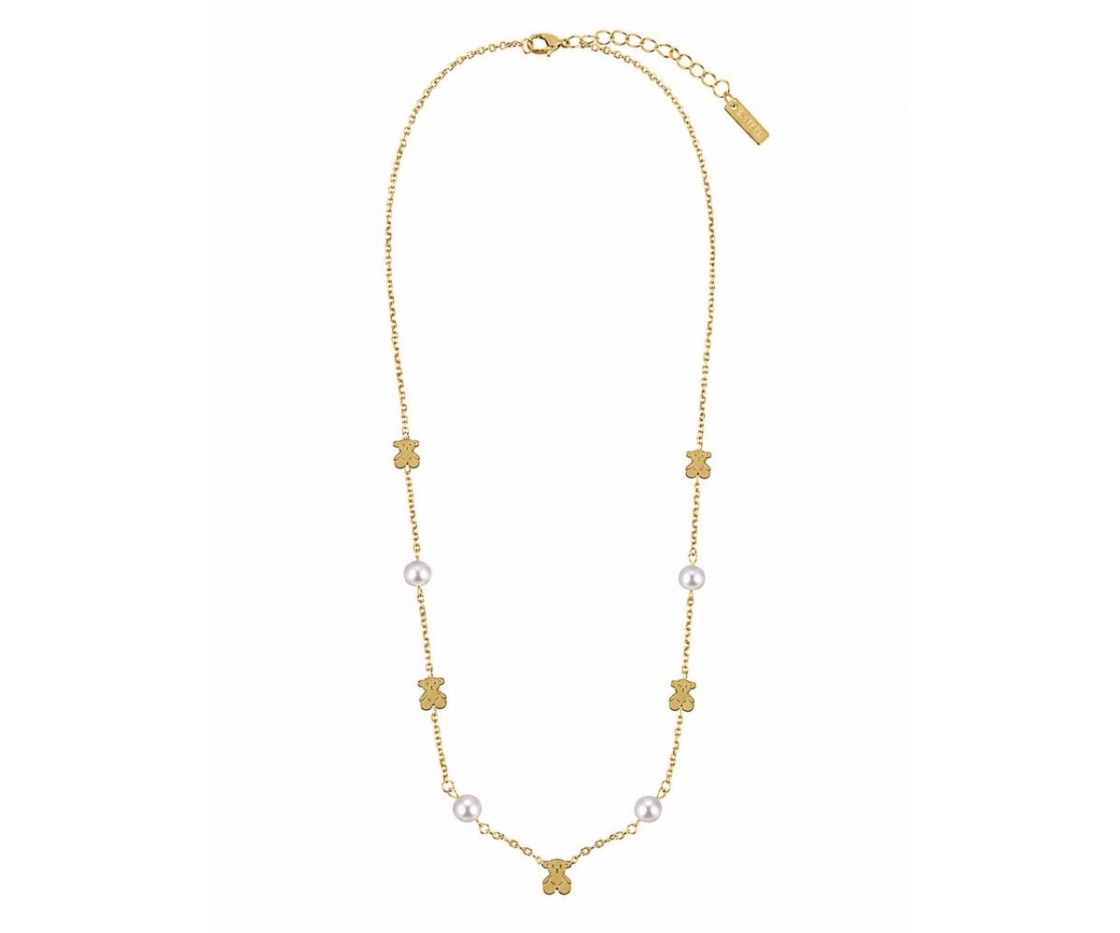 COLLAR ACERO OSO Y PERLA