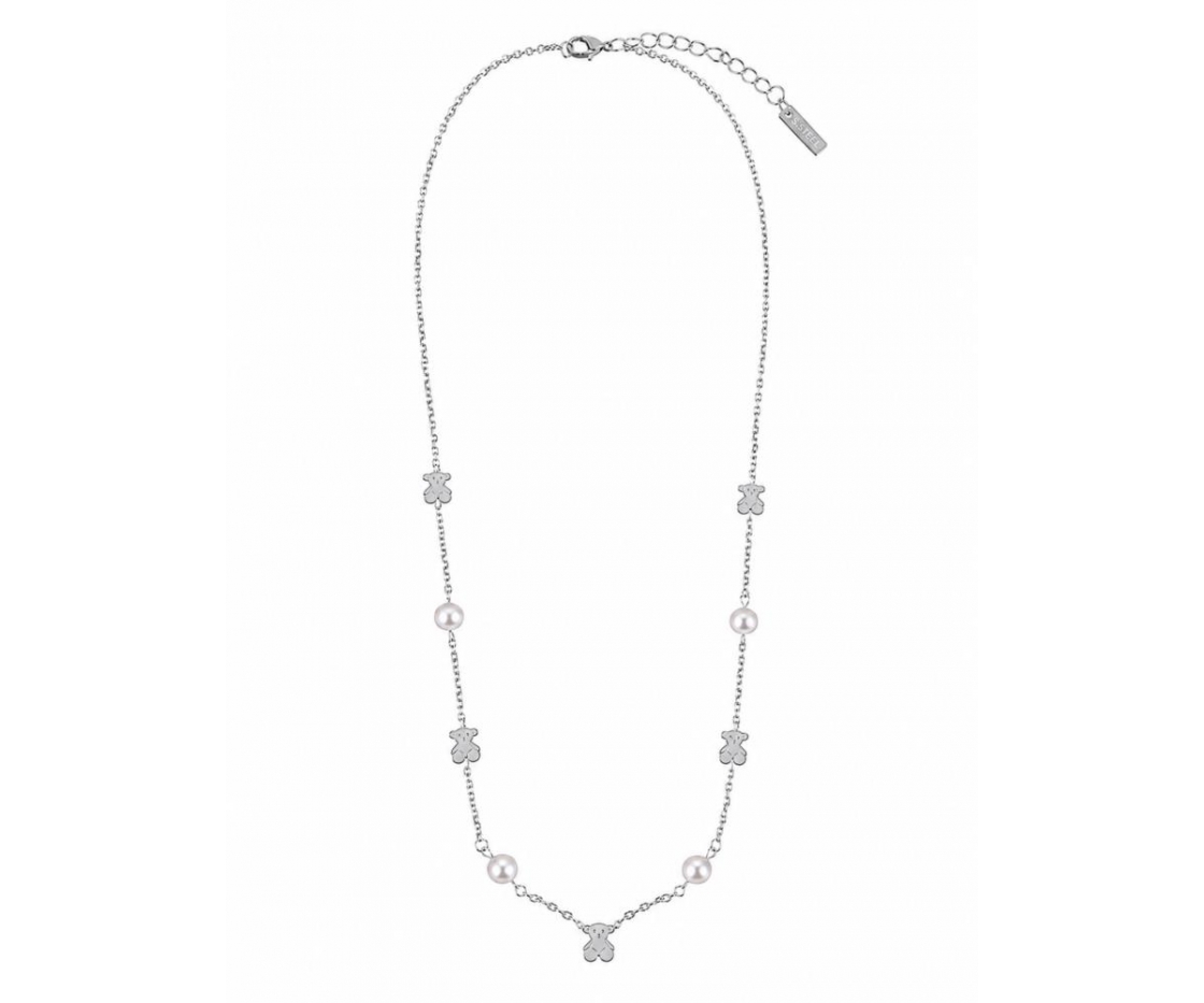 COLLAR ACERO OSO Y PERLA
