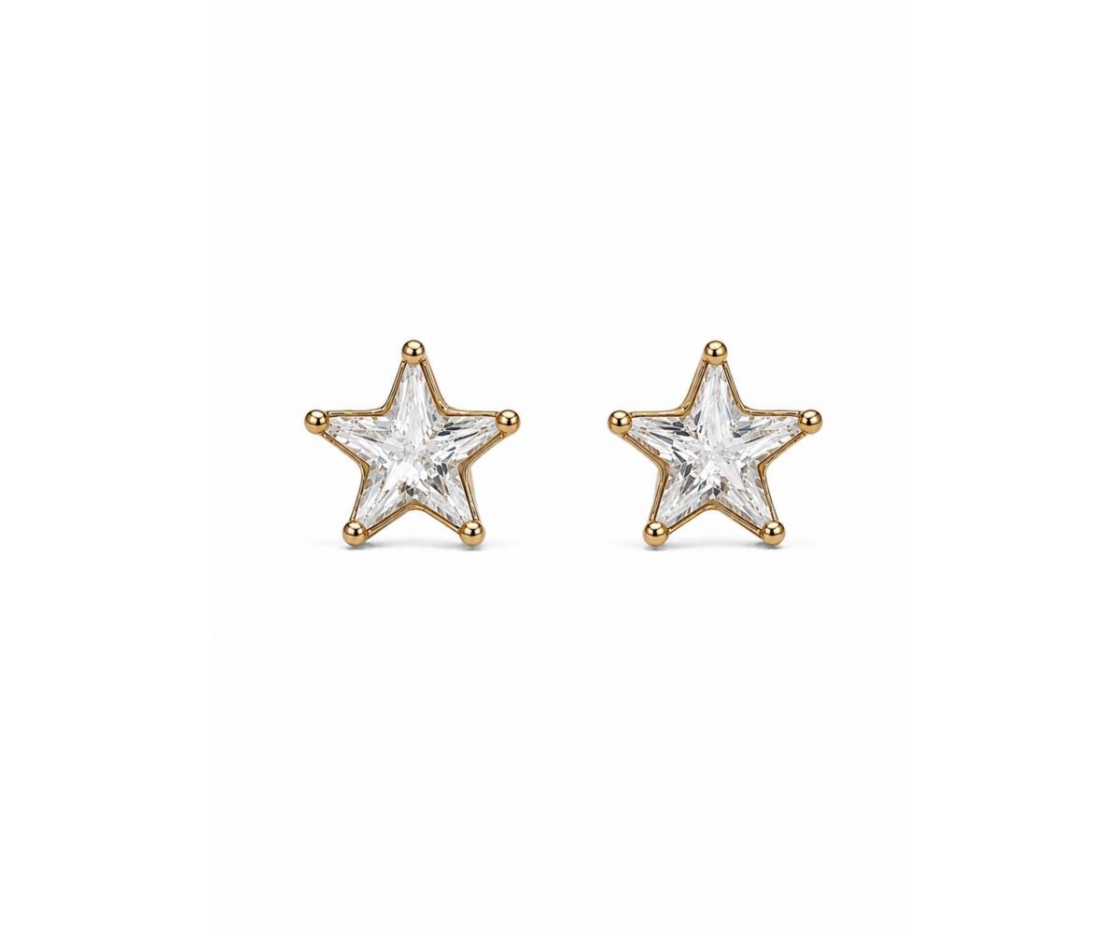 PENDIENTE ACERO ESTRELLA CRISTAL