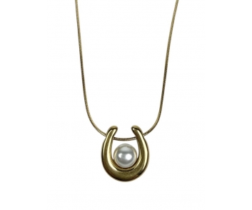 COLLAR ACERO PIEZA PERLA