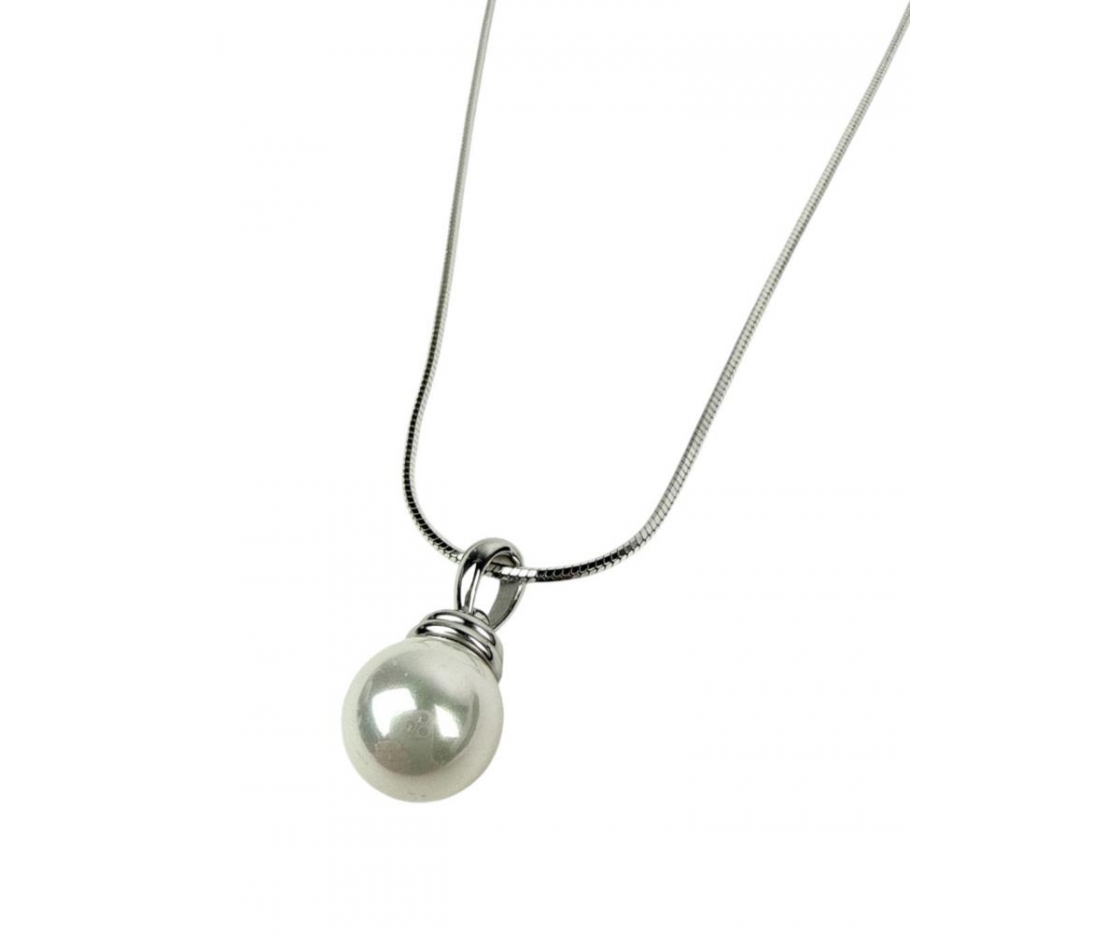 COLLAR ACERO PERLA