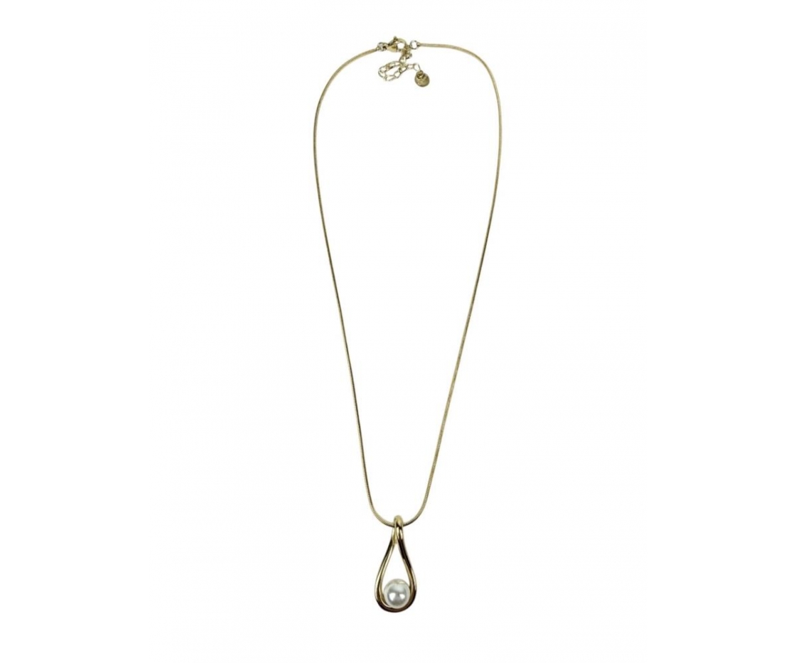 COLLAR ACERO CON PERLA