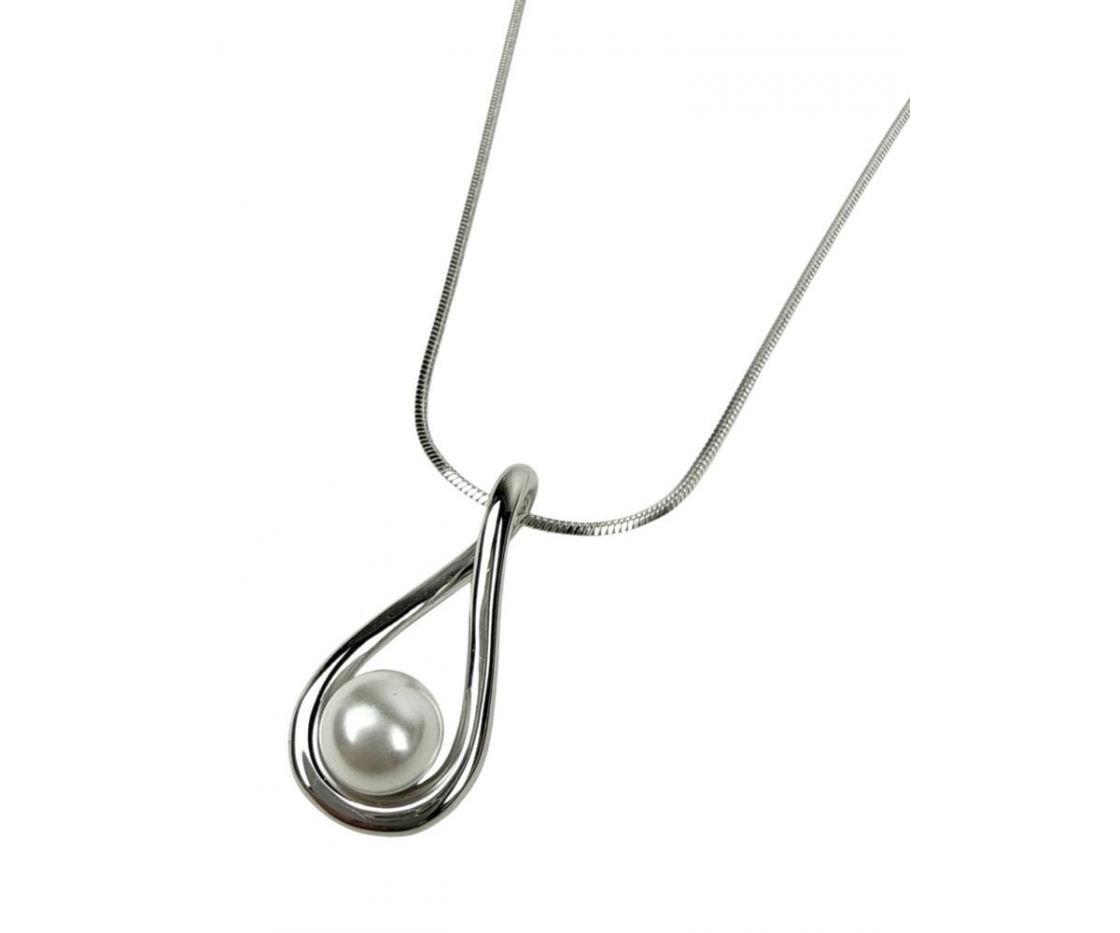COLLAR ACERO CON PERLA