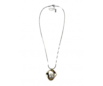 COLLAR ACERO BICOLOR PERLA