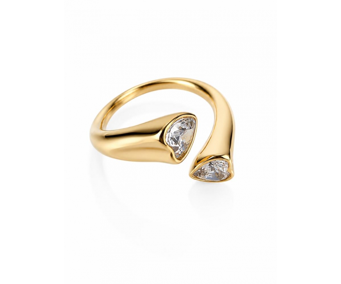 ANILLO ACERO 2 PIEDRAS
