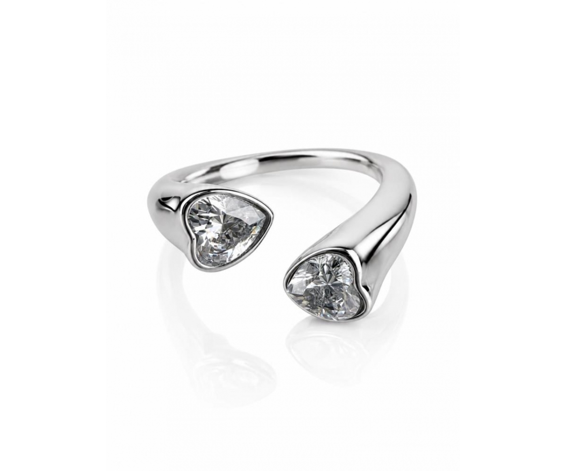 ANILLO ACERO 2 PIEDRAS